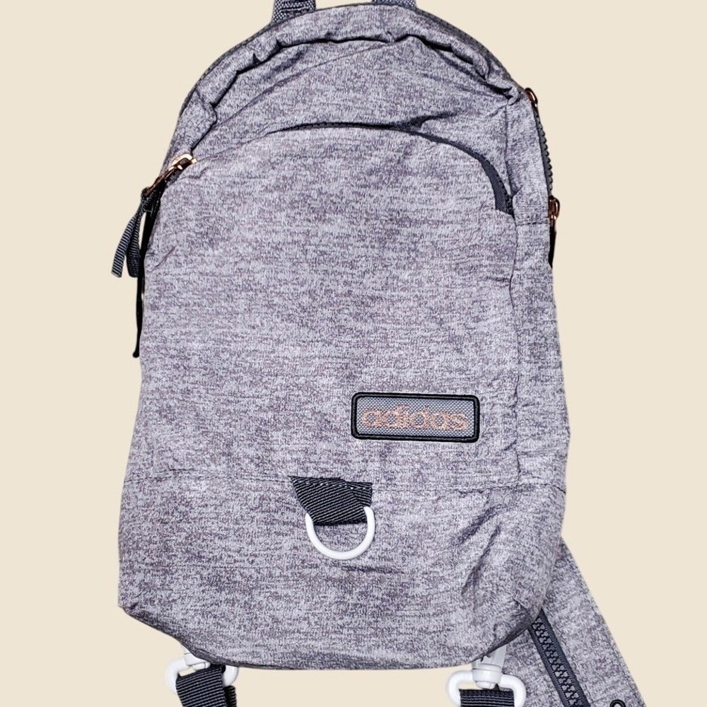 Adidas Essentials Convertible Crossbody Backpack Jersey Grey Rose Gold LP7787 - Picture 2 of 10